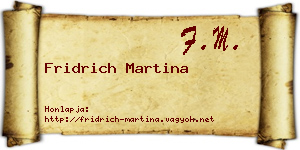 Fridrich Martina névjegykártya